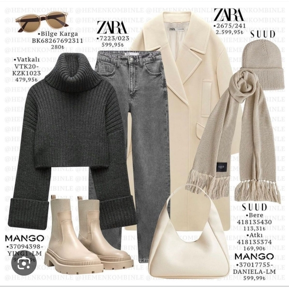 Zara Oversized Coat Cream - Picture 16 of 17